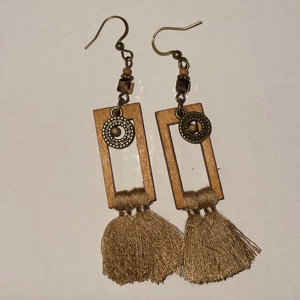 Women’s Square Tassel Western Earrings